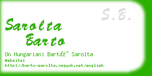 sarolta barto business card